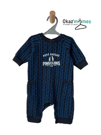 Combinaison longue marine (pingouins) - Petit Bateau 6 mois (67cm)