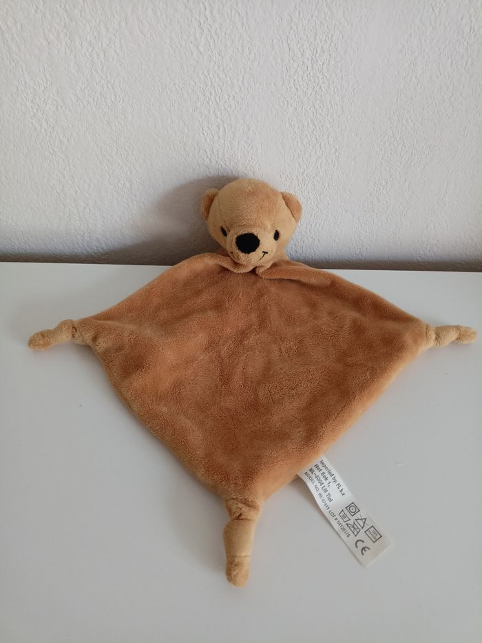Doudou plat ours marron 30 cm