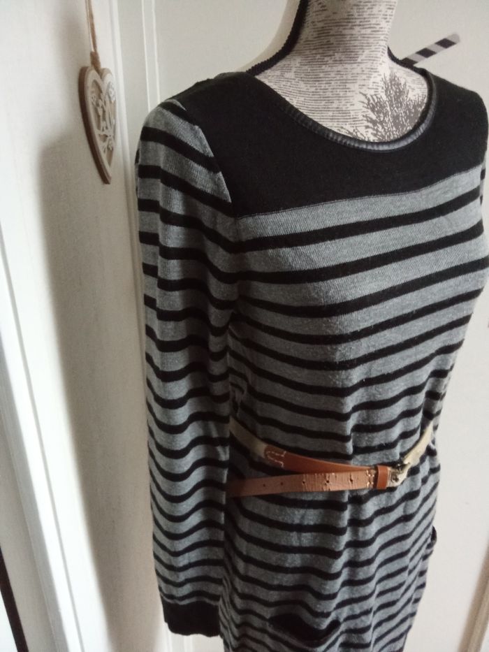 Robe longue hiver maternité, grossesse, mi saison ,noire, grise taille M ou 40 - photo numéro 2