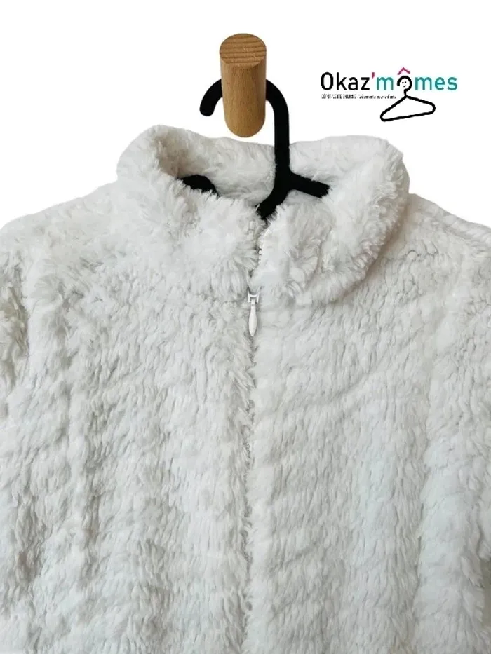 Manteau blanc zippé en fausse fourrure - Orchestra 10 ans (140cm) - photo numéro 4