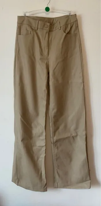 Pantalon "cuir" beige