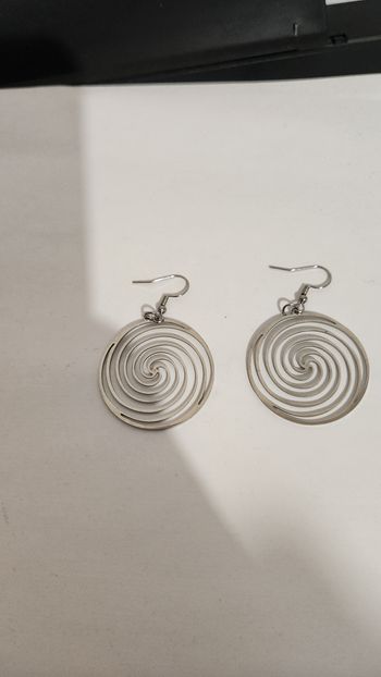 Boucle d'oreille argenté acier inoxydable 