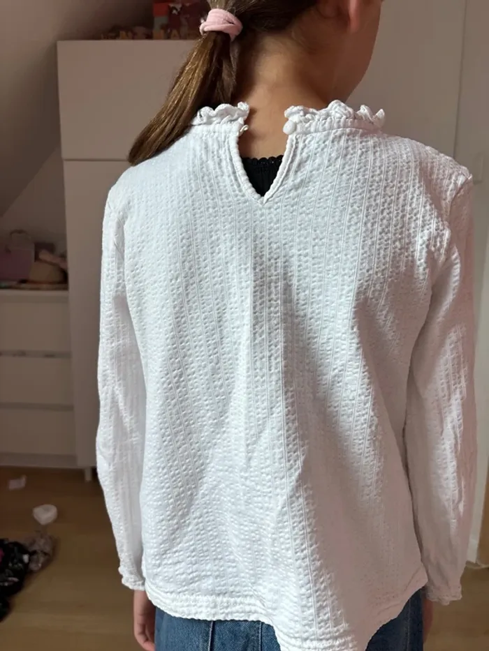 Blouse fille blanche - photo numéro 2