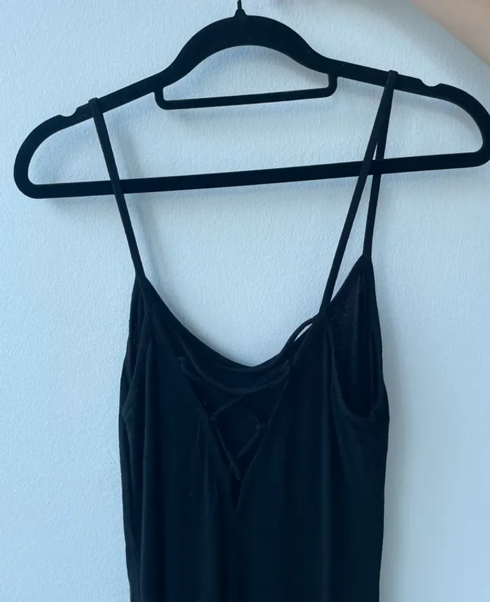 Longue robe noire fluide H&M - photo numéro 3