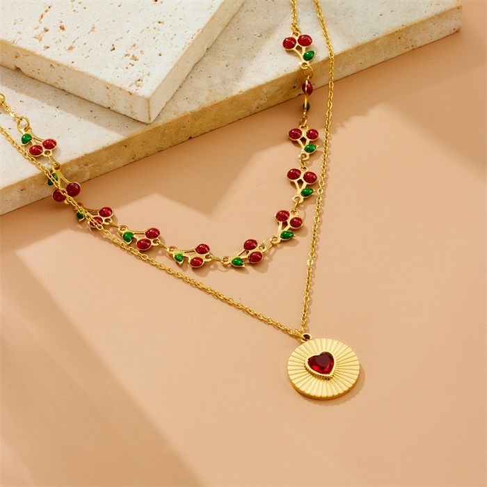 Collier coeur cerise ✅