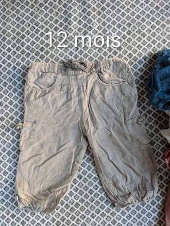 Pantalon court bébé fille 12 mois