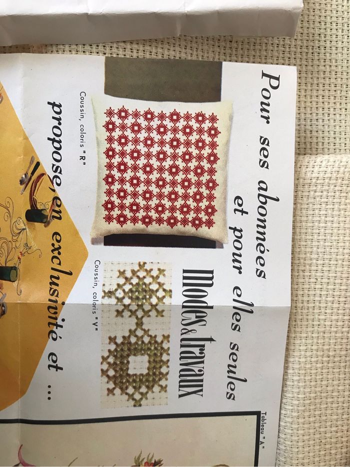 Kit broderie, pour 2 coussins
