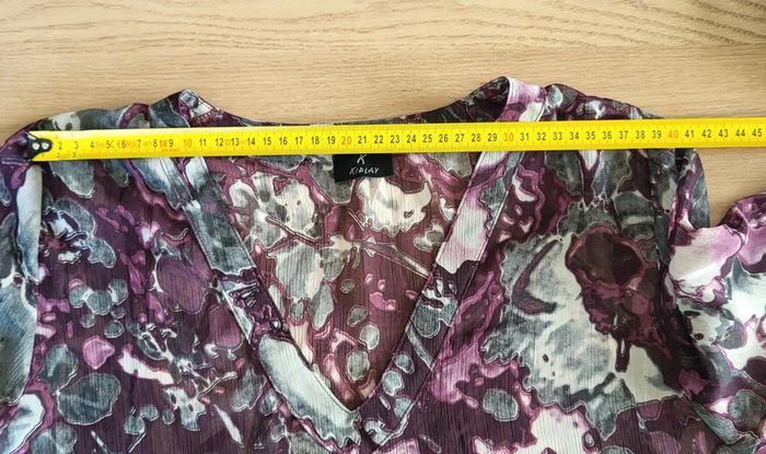 Blouse légère à fleurs bordeaux violet gris et blanc Kiplay Taille 38 - photo numéro 10