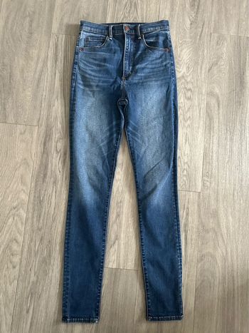 Jean denim taille haute bleu délavé Abercrombie & Fitch T26 36 S