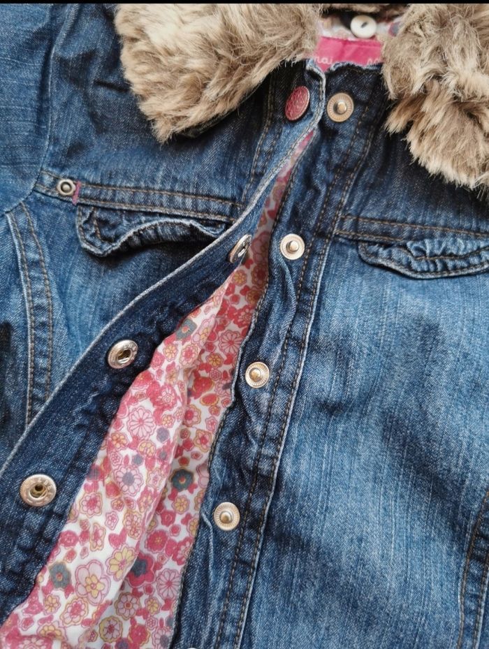 Veste en jeans doublée 2 ans fille grain de blé - photo numéro 5