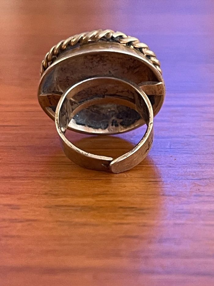 Grosse bague cabochon en argent étranger TDD 52 - photo numéro 6