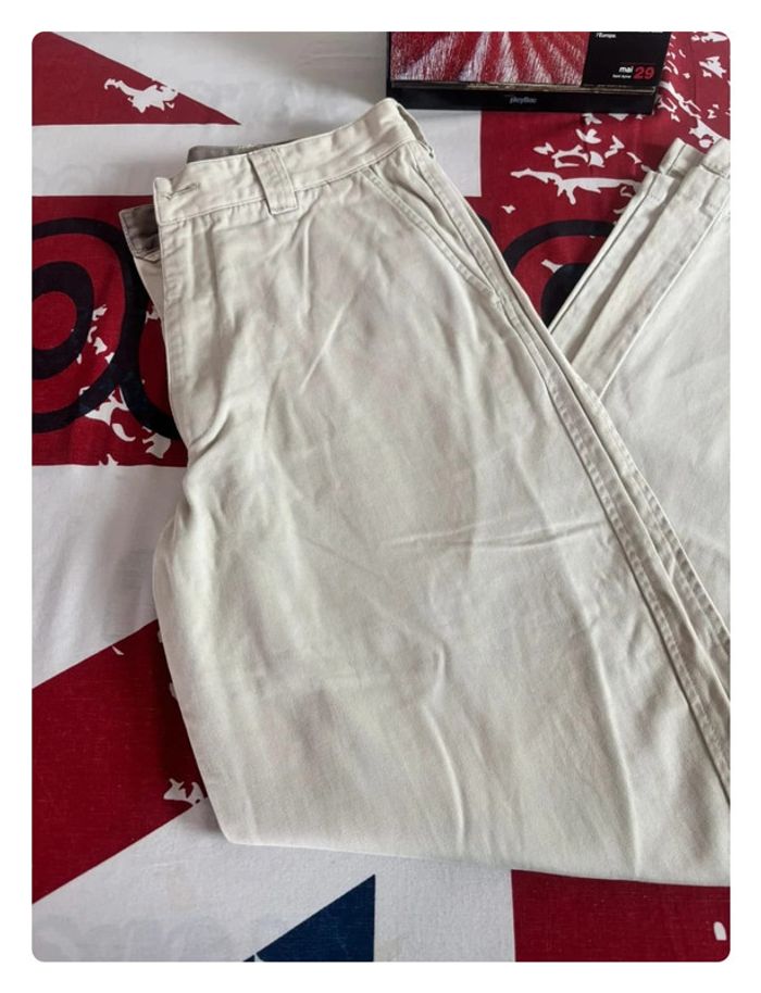 Pantalon Chino Bertrand d’Arley taille 38 marron crème/ beige crème doublure au niveau des chevilles - photo numéro 2