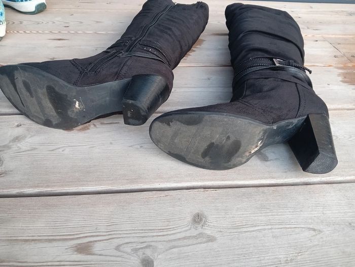 Bottes hautes noires daim - photo numéro 5