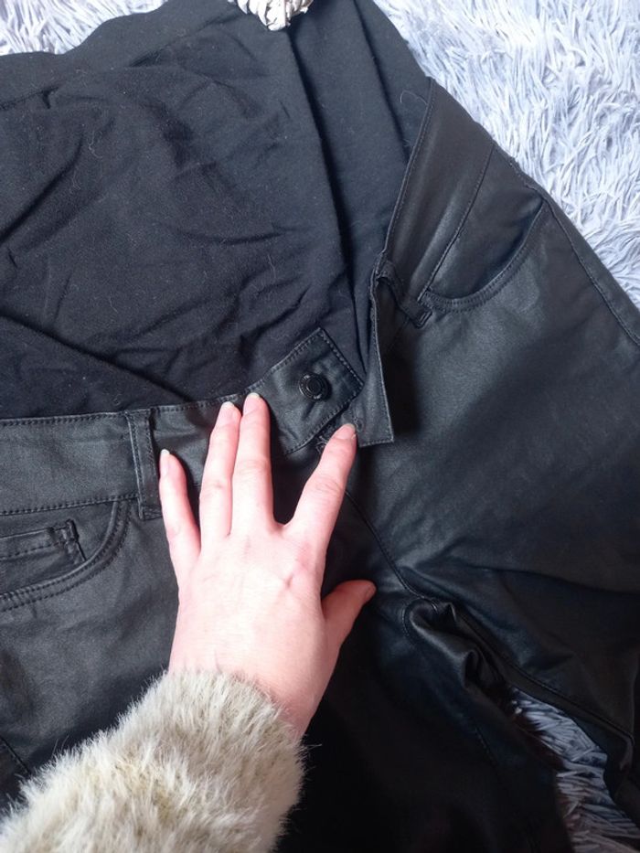 Maternité pantalon de grossesse similicuir - photo numéro 3