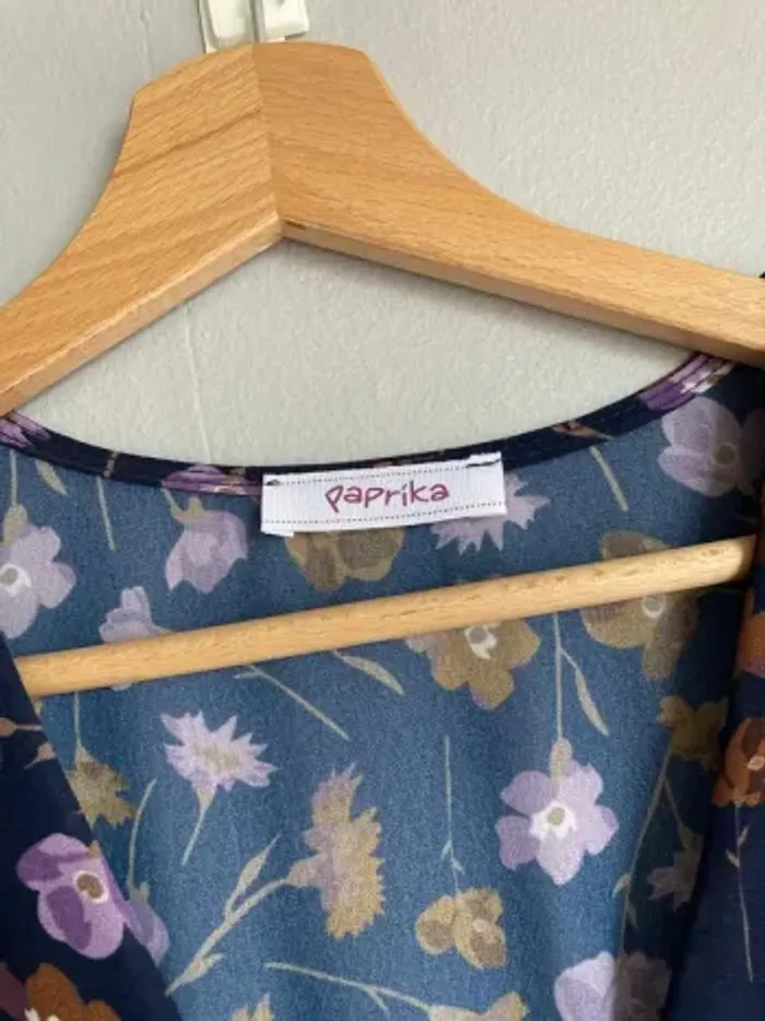 Robe Paprika neuve – Cache-cœur fleuri doublée – Taille 2 - photo numéro 2
