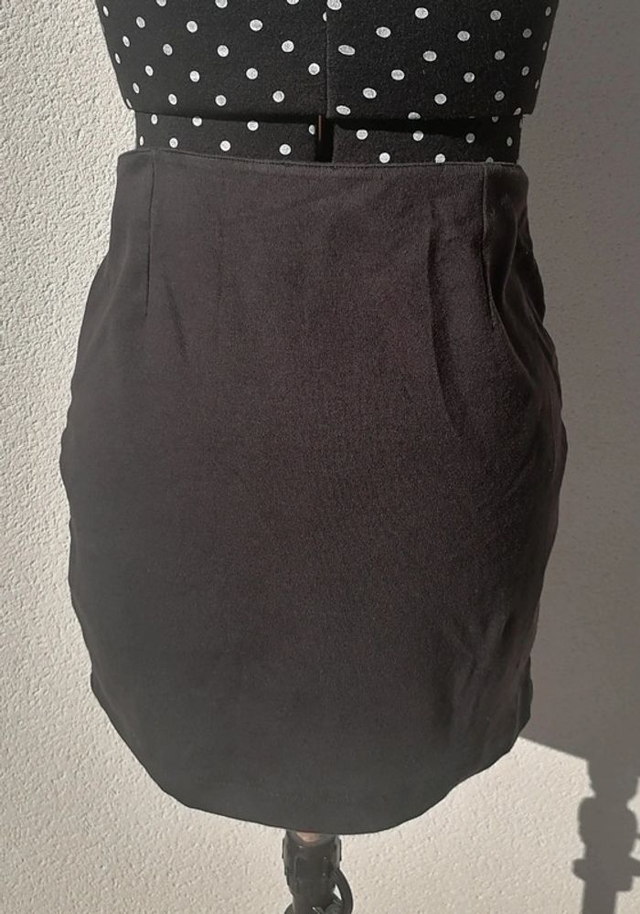 Mini-jupe ethnique bijoux broderie noir rose argenté Taille L Pimki - photo numéro 5