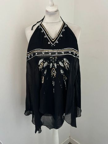 Top débardeur noir à sequins Morgan XS