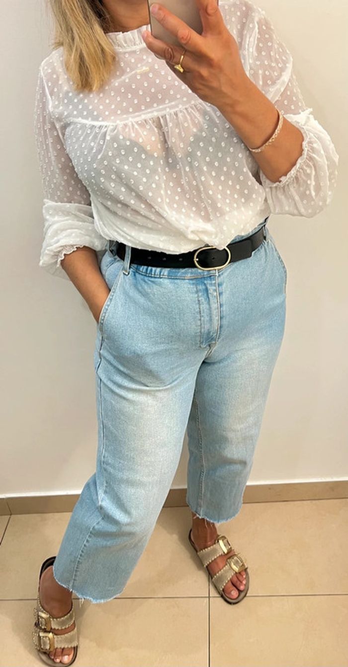 🤍 Blouse blanche plumetis romantique – Armonias Taille M - photo numéro 5