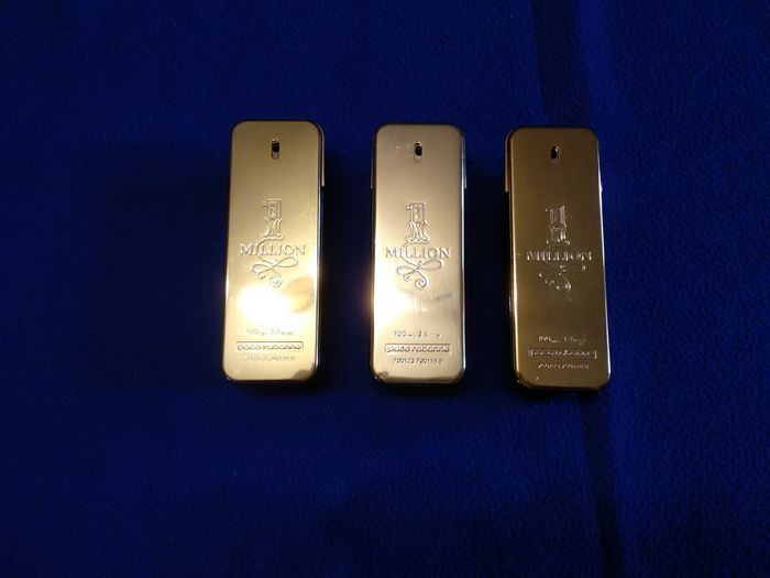 3 flacons de parfum vide 1 million Paco Rabanne