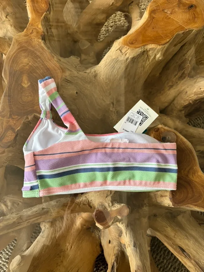 Haut de maillot de bain Roxy une bretelle rayures texture - photo numéro 5