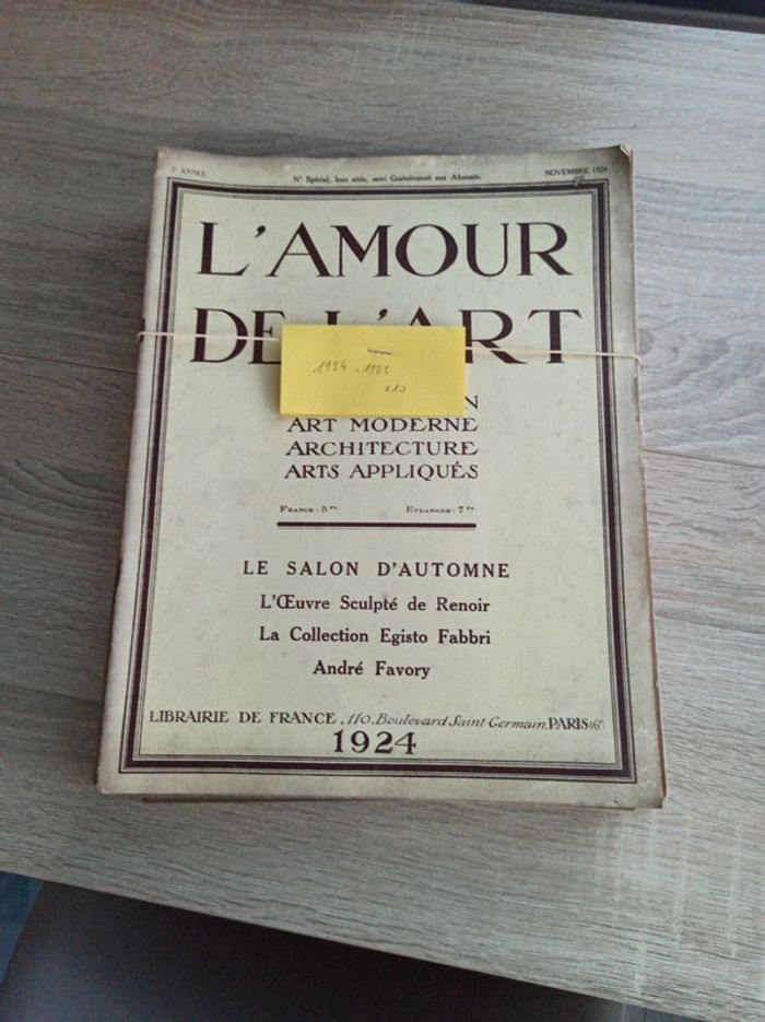 Lot de 10 anciennes revues l'amour de l'art 1924