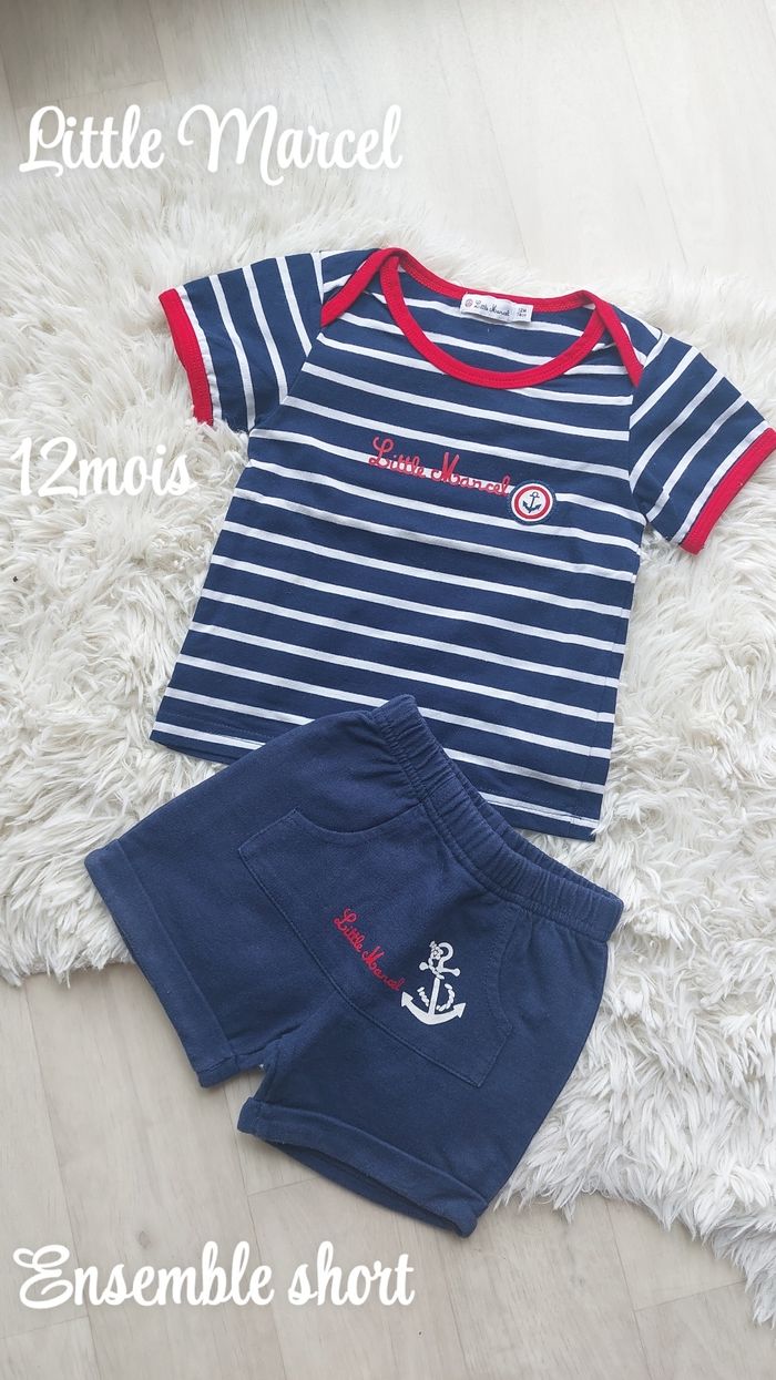 Ensemble t-shirt et short 12 mois - photo numéro 2