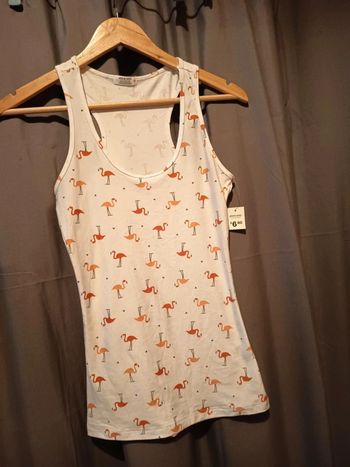 Débardeur Ardene basic. Motifs flamands roses. Taille S/p
