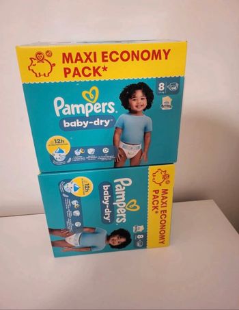[-25% code SABLIER25] 136 couches Pampers baby dry taille 8