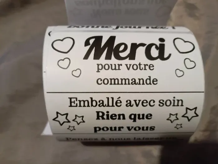 Lot de 15 grandes étiquettes “Merci pour votre commande – Bonne journée” (10×15 cm) - photo numéro 2