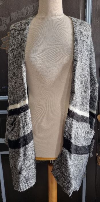 Cardigan gris et noir taille S