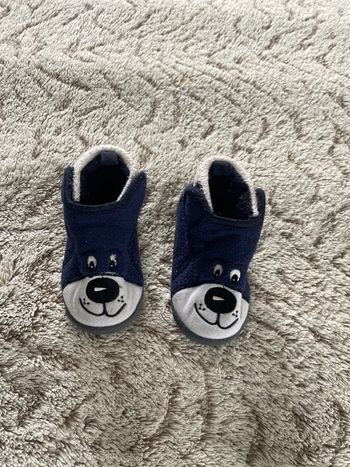 Chaussons pantoufle chaude garçon à scratch