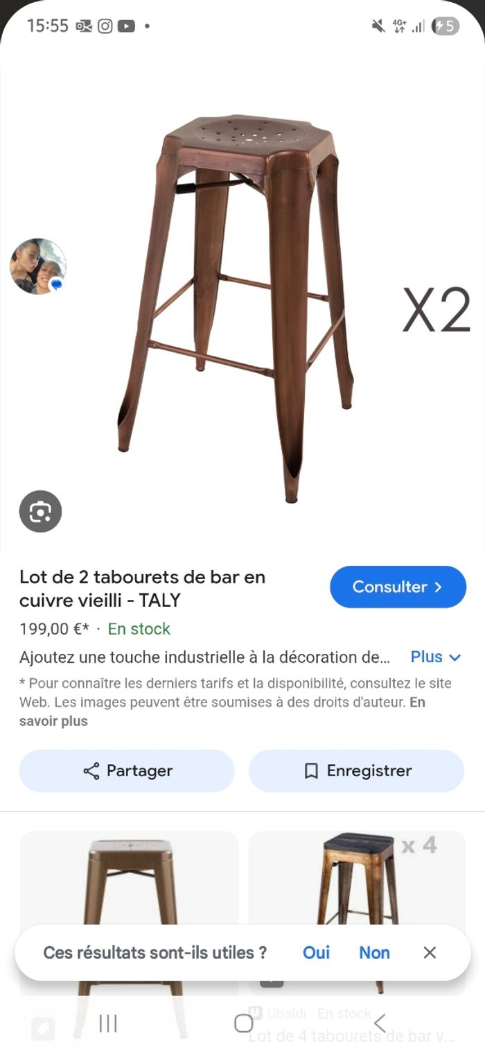 Lot 3 tabourets bar - photo numéro 3