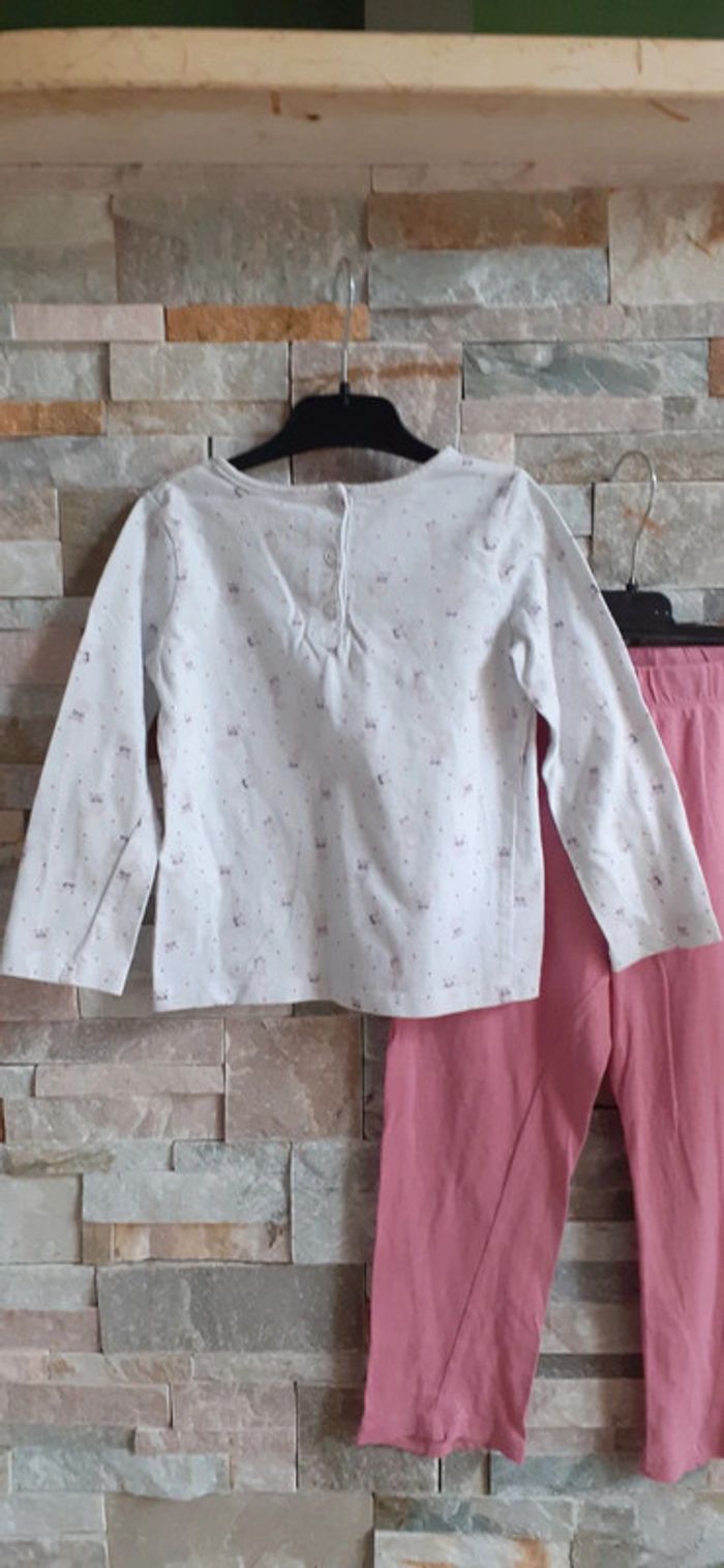 Pyjama 2 pièces rose et blanc petits chats - photo numéro 3