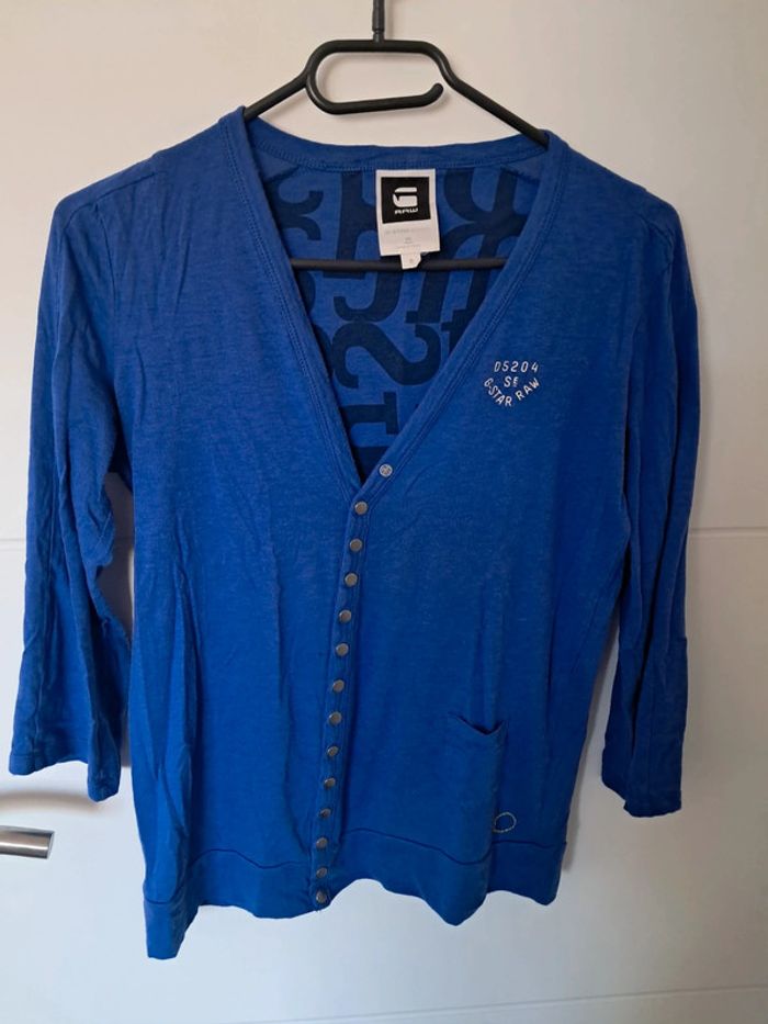 Haut bleu à manches 3/4 gstar taille 36 - photo numéro 2