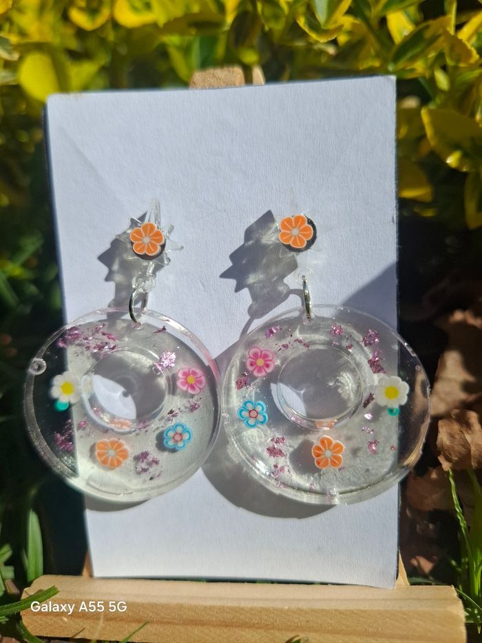 🌼 Jardin pastel – Boucles d’oreilles fleuries et délicates - photo numéro 5
