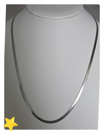 Collier maille serpent plate 4mm 51-56cm acier inoxydable