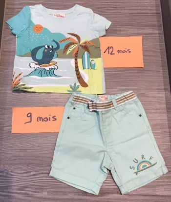 Teeshirt Bermuda 9-12 mois DPAM