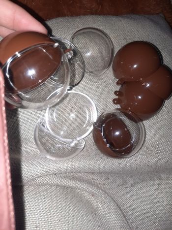 Lot de 6 boules à assembler maron et transparent 5cm création