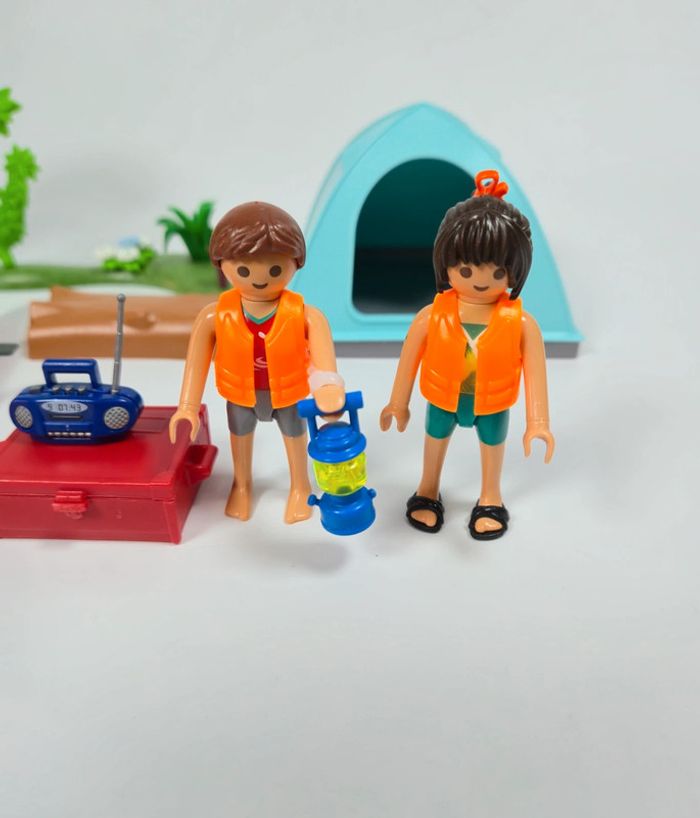Playmobil Vacanciers avec tente bleue Camping - photo numéro 2