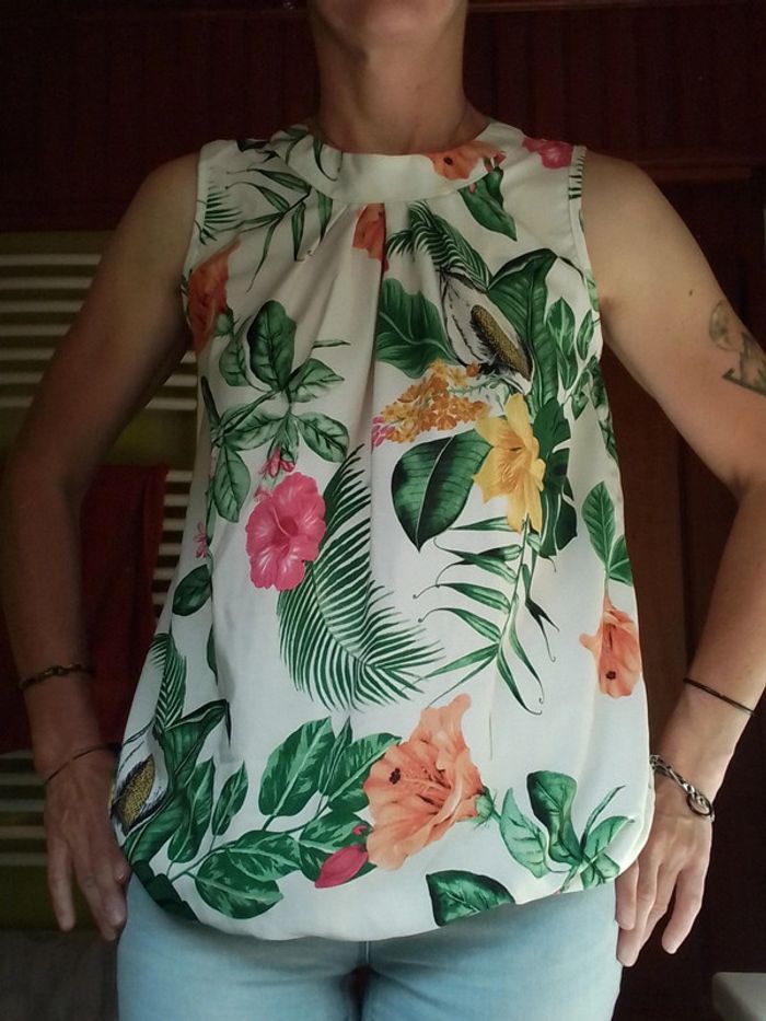 Blouse débardeur femme Motif floral - photo numéro 3