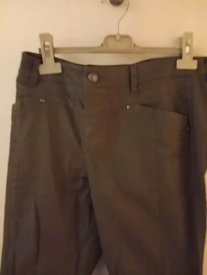 Pantalon kaki ciré femme ikks taille M - photo numéro 2