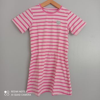 Robe rose à rayures 7/8ans