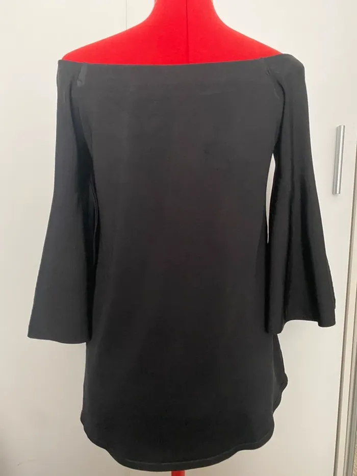 Blouse maille col bardot noir Zara Knit - photo numéro 4