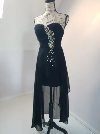 🖤 Robe bustier noire asymétrique – Eva & Lola – Taille S – Très bon état