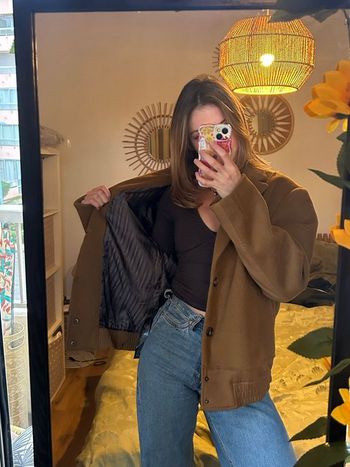 Veste oversize marron – Style blazer / workwear – Taille S