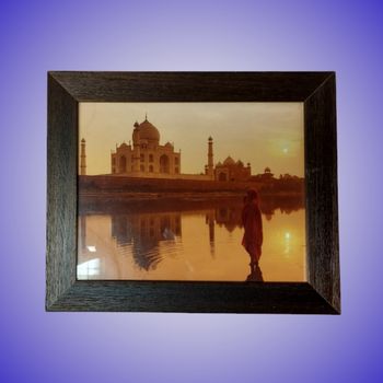​Cadre Photo Mural Taj Mahal Coucher de Soleil Inde Voyage Évasion Bon État