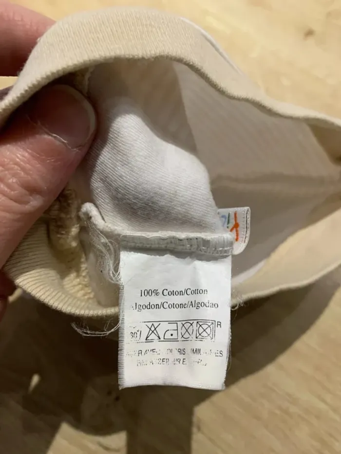 Bonnet de naissance taupe et blanc - photo numéro 3