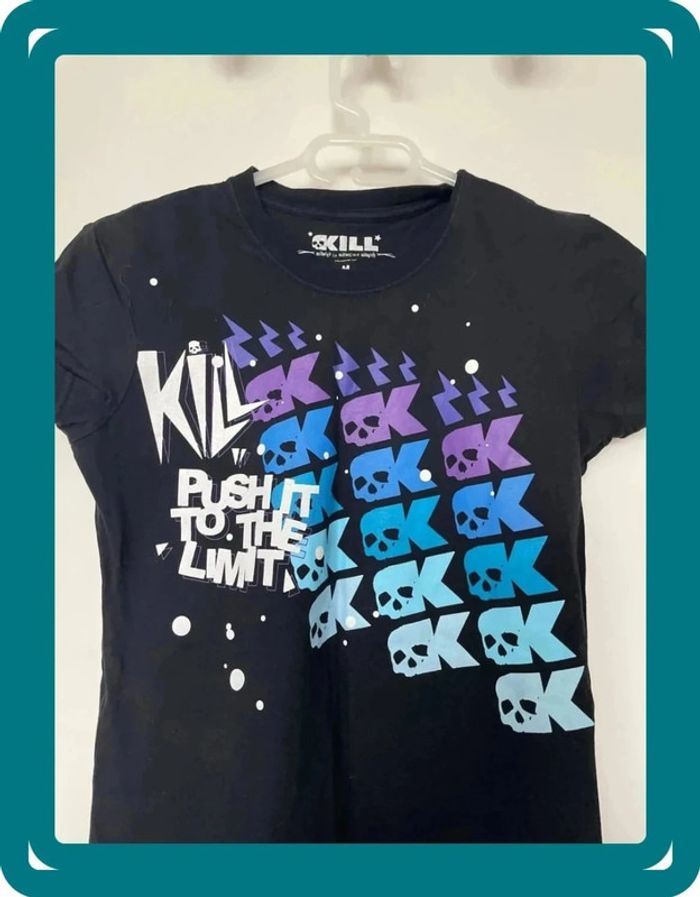 T-shirt noir motif - photo numéro 3