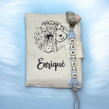 Protège carnet de santé et attache tétine Alice aux pays des merveilles