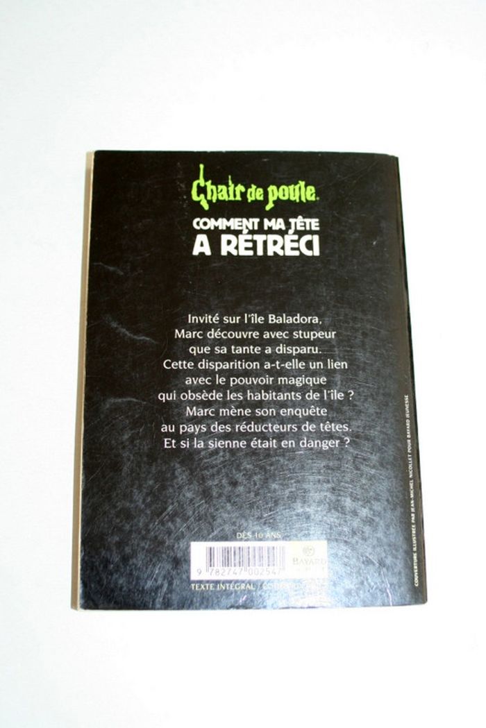 Chair de poule n°27 Comment ma tête a rétréci de R.L.Stine, Bayard - photo numéro 2